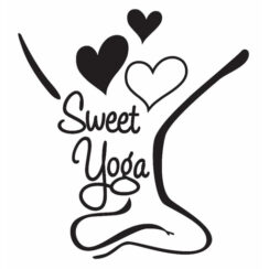 Black and white Sweet Yoga Logo